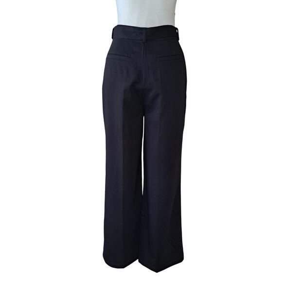 7 For All Mankind Black High Waist Wide Leg Pant Small Belted Business Casual - Picture 2 of 10